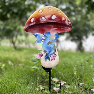 Solar Powered Fairy Butterfly Snail on Mushroom Figurines Garden Lights Stake Wholesale