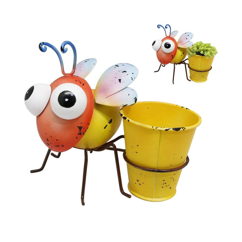 Cute Insects Metal Bugs Plant Pot Animal Decor for Indoor or Outdoors Perfect for Succulents Tropical Plants