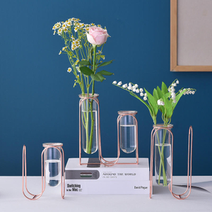 Nordic Ins Creative Tube Light Luxury Iron Art Home Table Decoration Modern Big Metal Vase