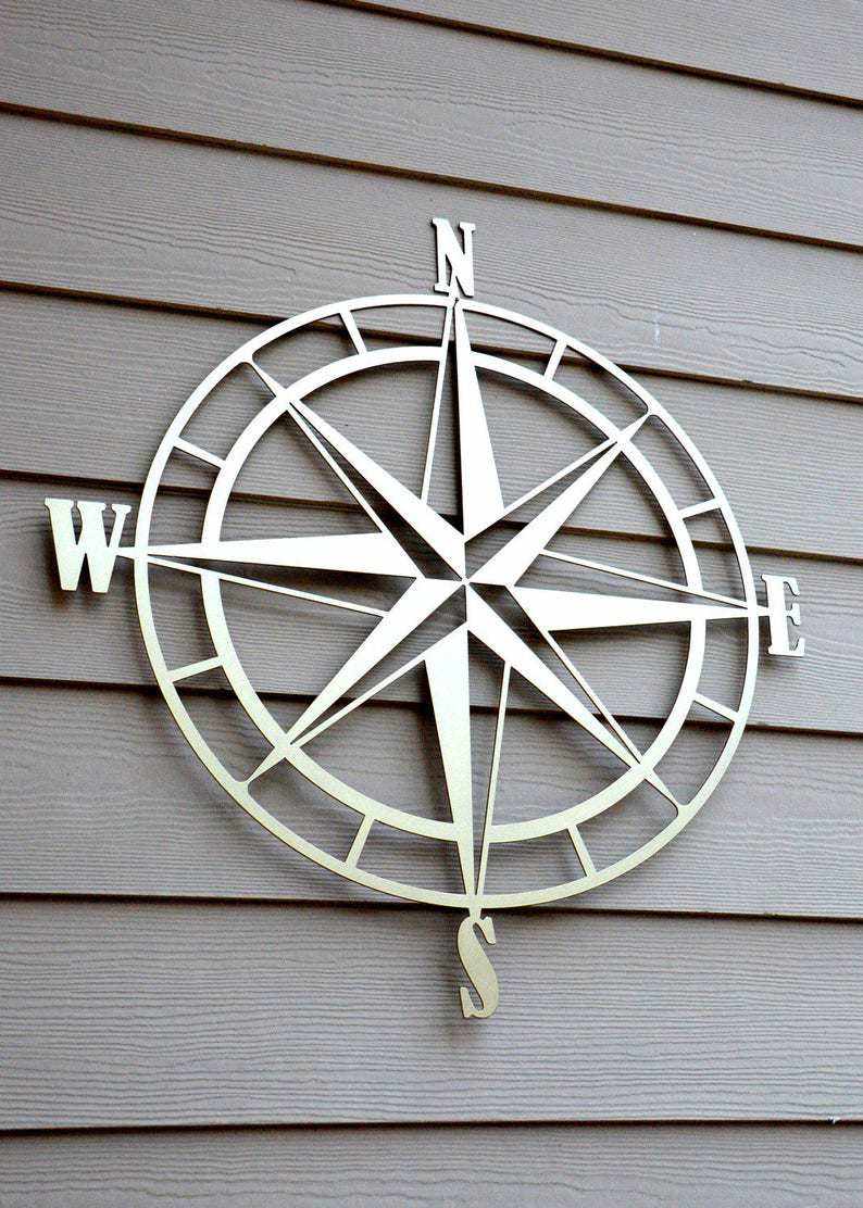 Laser Engraved Metal Wall Art Compass Indoor & Outdoor Crafts High Quality Wall Art