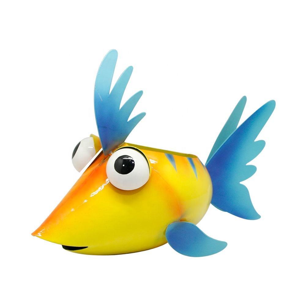 Wholesale Indoor Cartoon Animal Fish Metal Succulent Planter Flower Pot