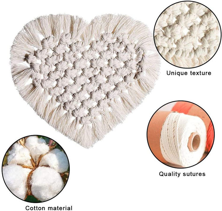Hand Woven Coaster Round Tassel Coaster Western Placemat Insulation Pad Creative Placemat Cotton Rope Placemat Coasters Custom