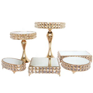 Dessert Table Display Decoration Gold Antique Mirror Cake Stand for Weddings Pastry Tray TeaBreak