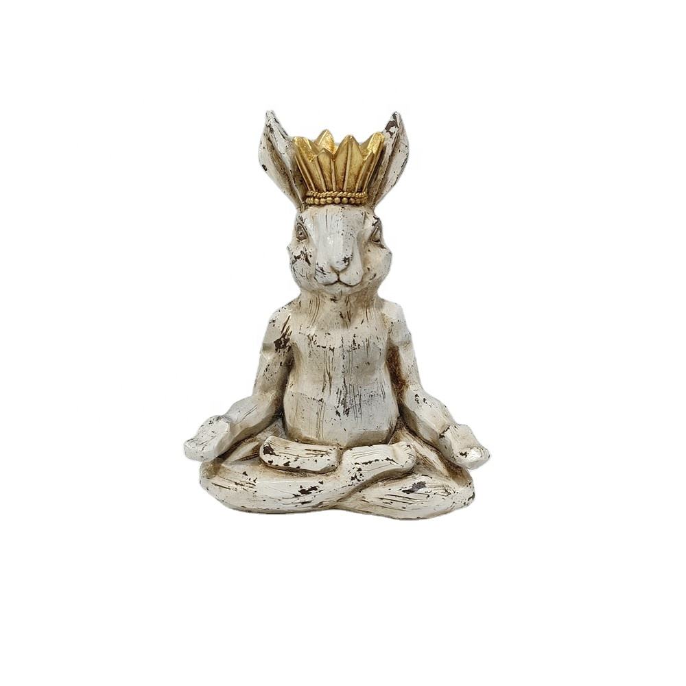 Outdoor Abstract Art Yoga Poses Rabbit Elephant Resin Statue For Patio Lawn Yard Porch Ornament