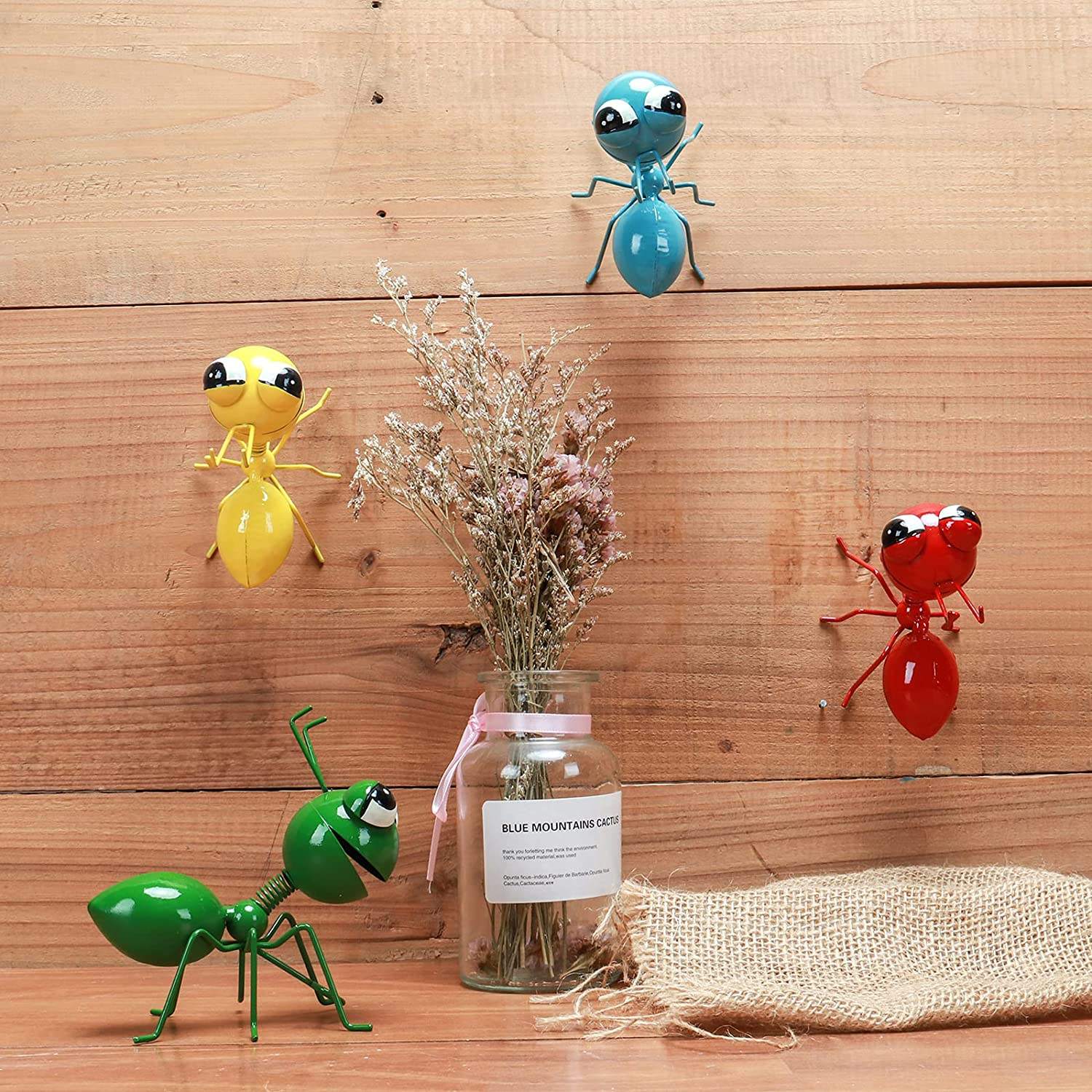 Outdoor Garden Insect Hanging Art Metal 3D Cute Ant Crafts Wall Decor For Farmhouse Porch Patio Lawn Fence Yard