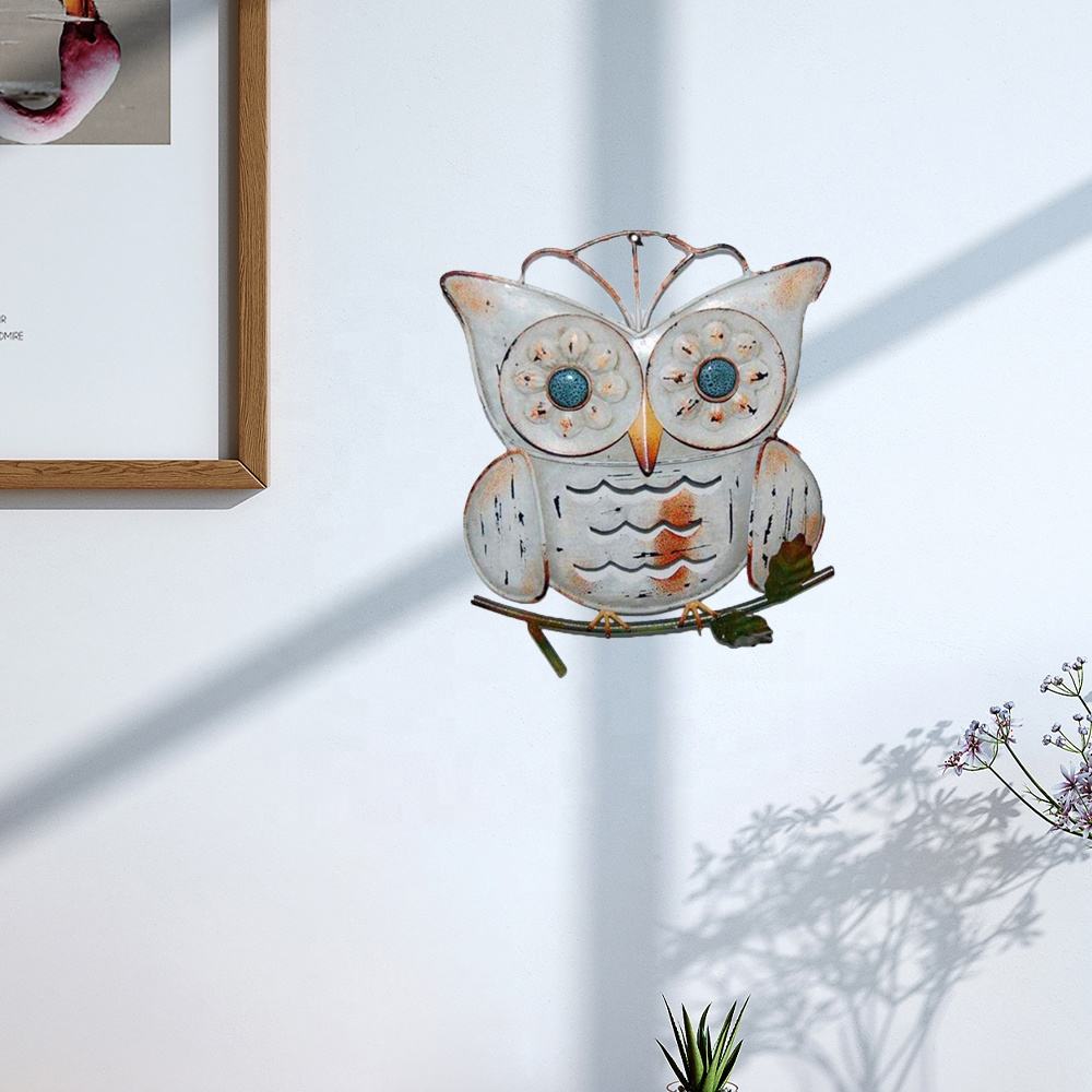 Wholesale Custom Handmade Home & Garden Decoration Metal Craft Hanging Animal Owl Wall Art