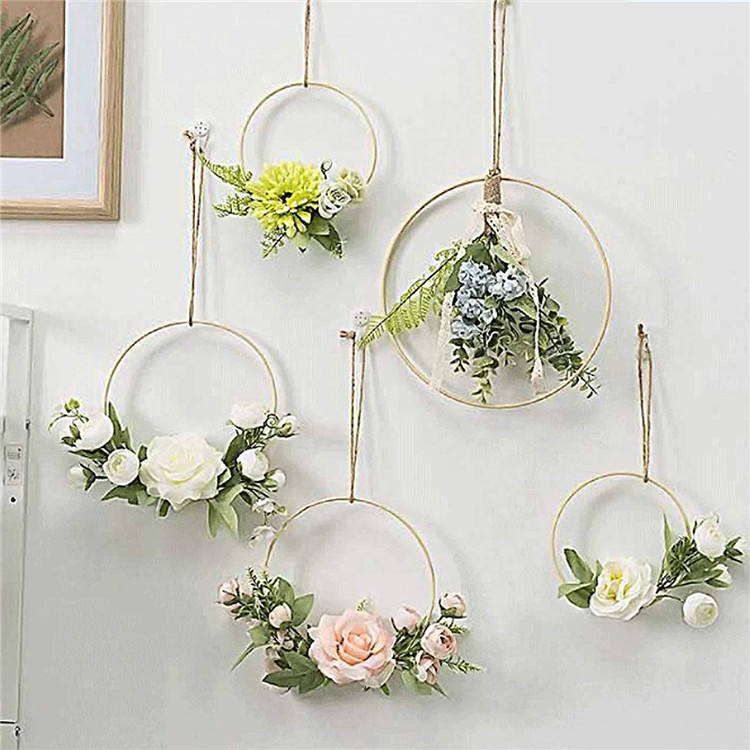 Large Metal Floral Macrame Gold Rings DIY Crafts Dream Catchers Copper Hoop Wreath