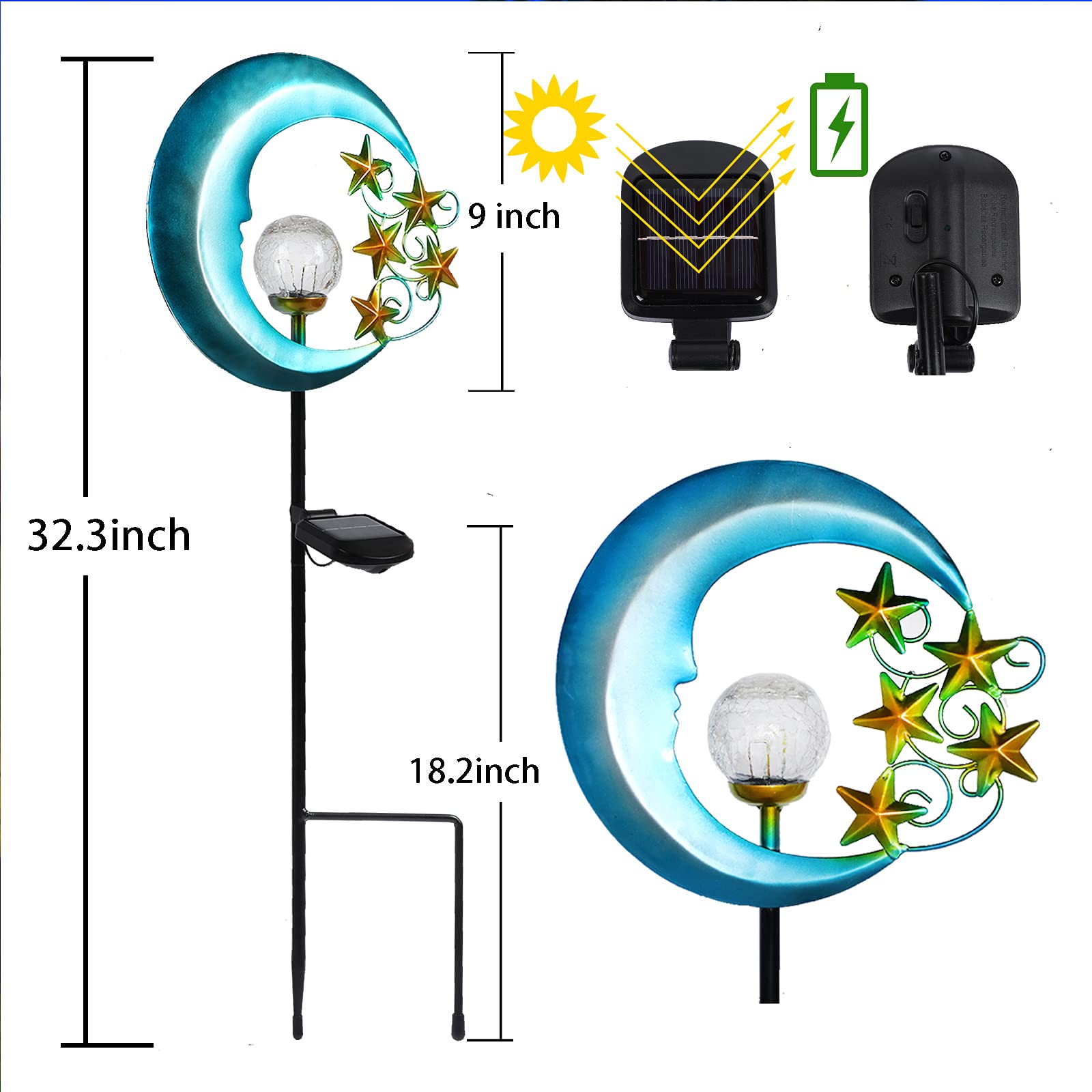 Stars Moon Solar Lights Outdoor Decorative Waterproof Landscape Outdoor Solar Garden Lights