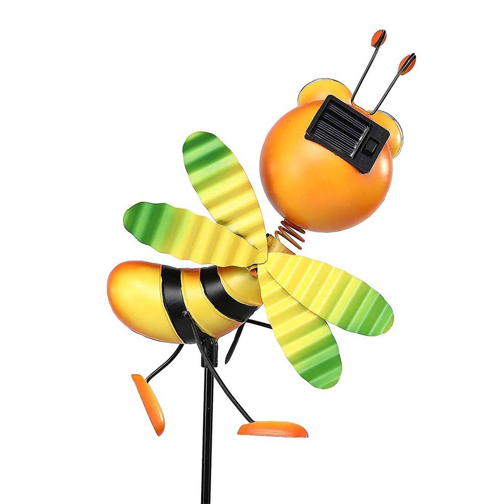 Outdoor Funny Solar Lights Waterproof Metal Bee Garden Stake For Yard Landscape Gifts Decorations