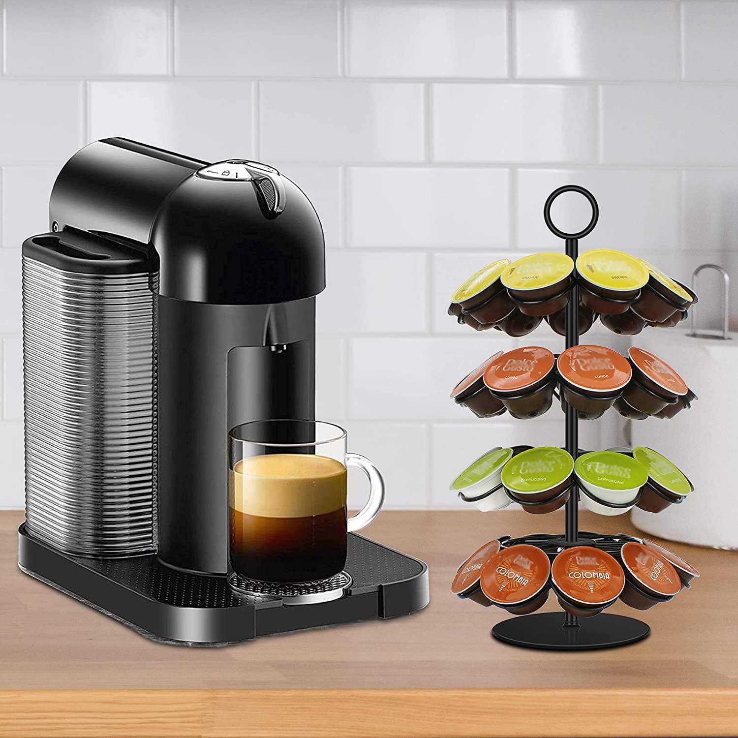 Creative Home Decor Combination Rotating Display Coffee Capsule Stand For Can Store K-Cup/Dolce Gusto/36 Pieces