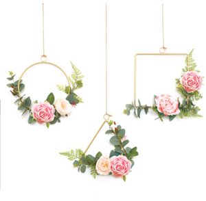 Sinoglory Pack Of 3 Metal Geometric DIY Flower Arrangement Wreath Hanging Decoration Air Plant