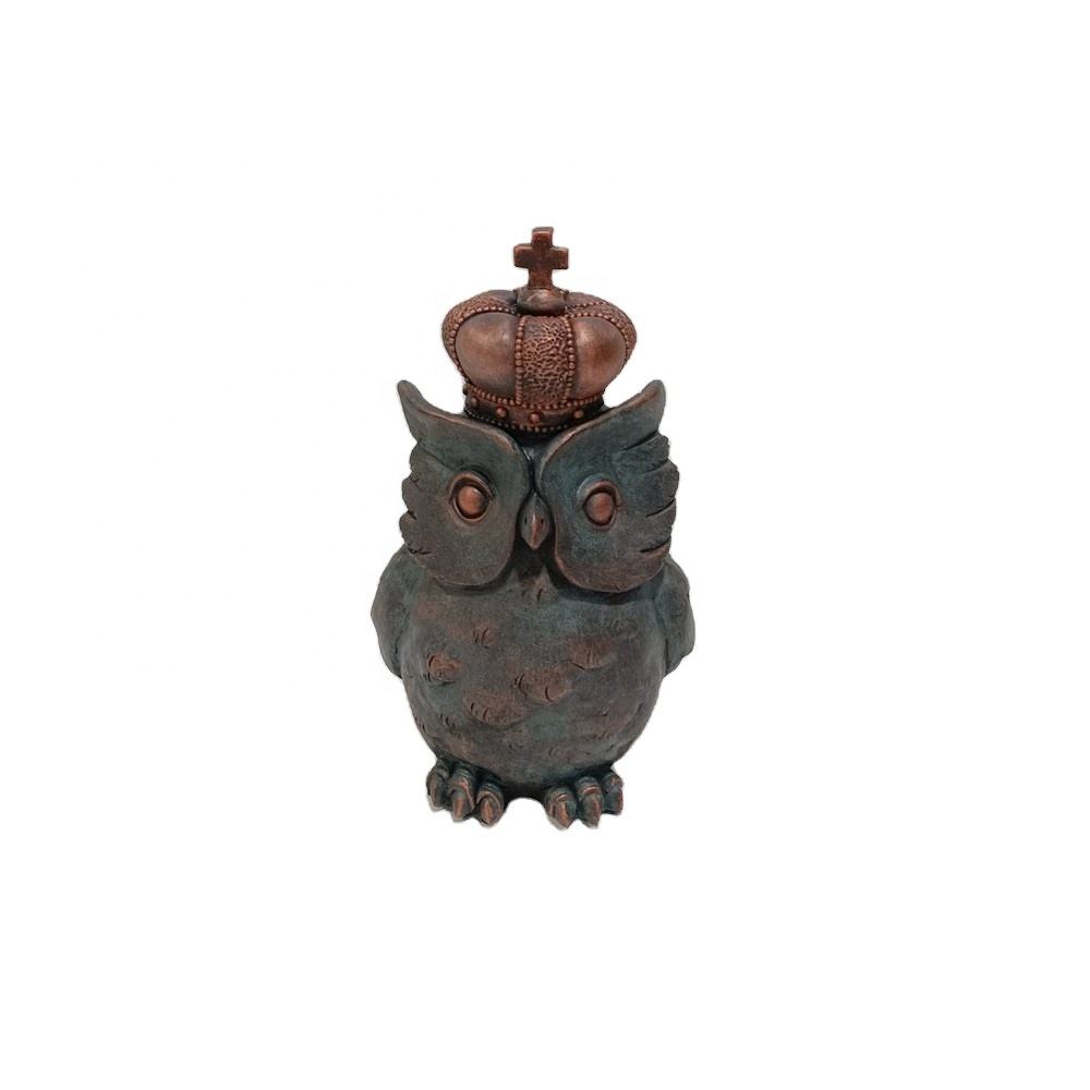 2022 New Creative King Owl Resin Art Crafts For Living Room Bedroom Office Book Shelf Tv Stand Decor Animal Sculptures