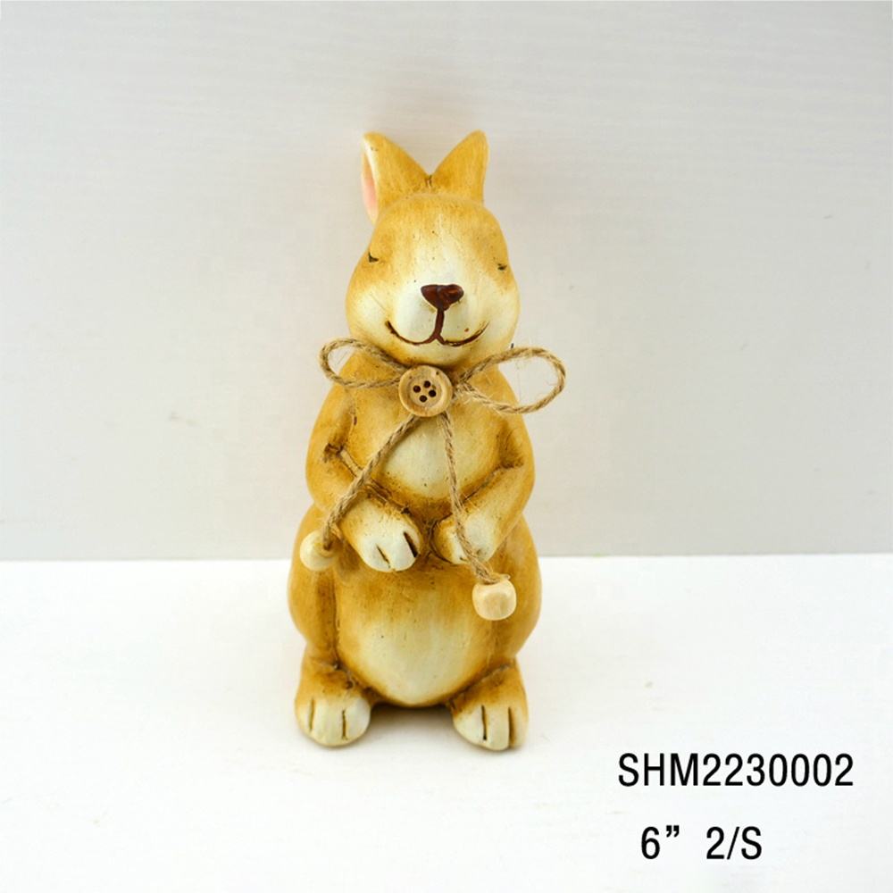 Nordic Cute Standing Ceramic Rabbit Ornament For Outdoor Thanksgiving Easter Garde Yard Lawn Decor
