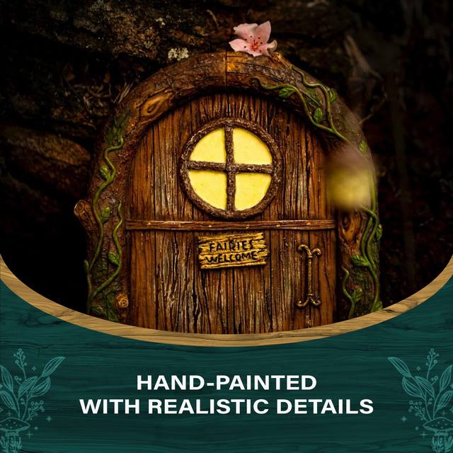 Manufacturer Customize Miniature Accessories Whimsical Resin Fairy Garden Glow in The Dark Doors And Windows for Trees Perfect Yard Art And Kids Room Decoration