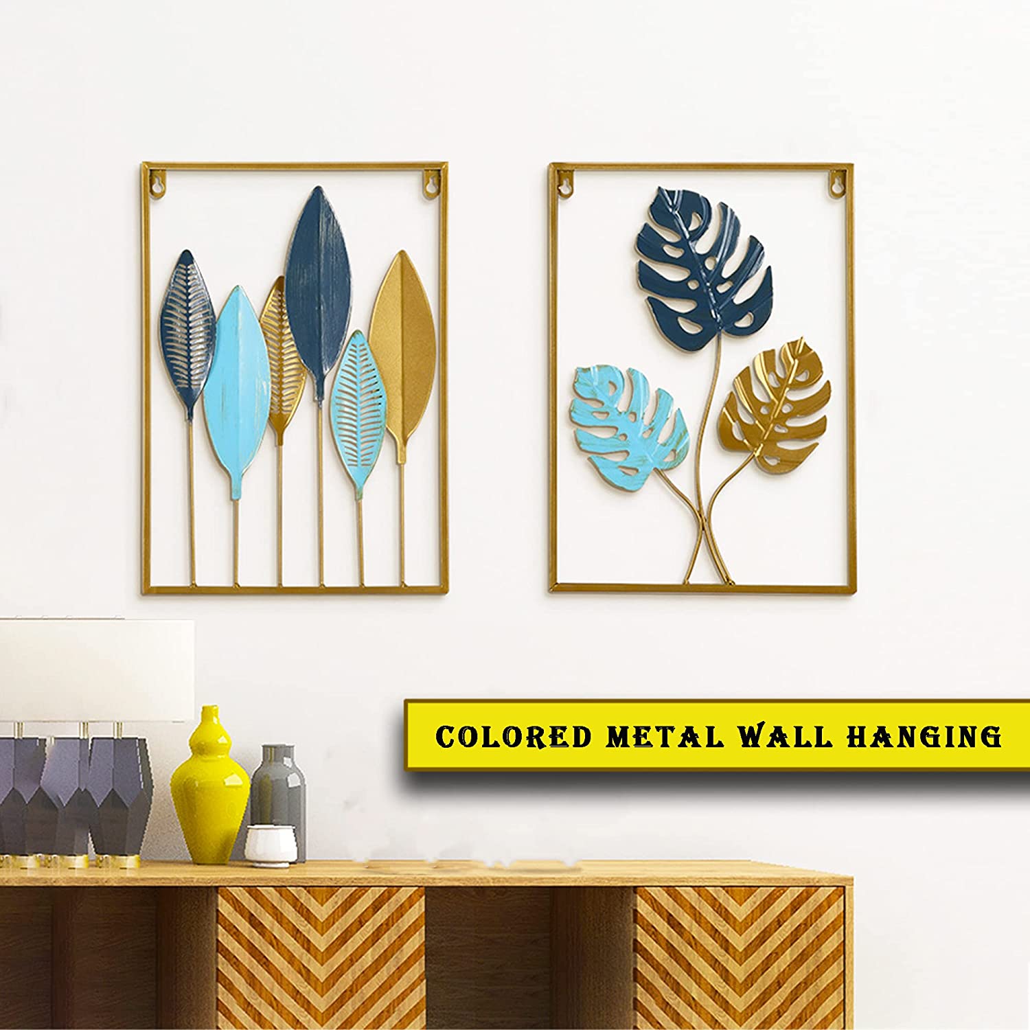 Modern Living Room Decoration Metal Leaf Hanging Tv Sofa Background Flower Wall Decoration