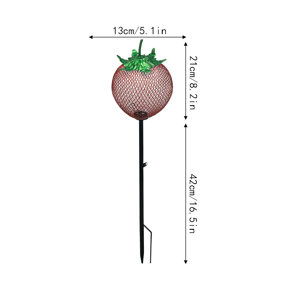 Outdoor Apple Strawberry Mushroom Shape Metal Animal Mesh Bird Feeders With Metal Stakes Decor Garden
