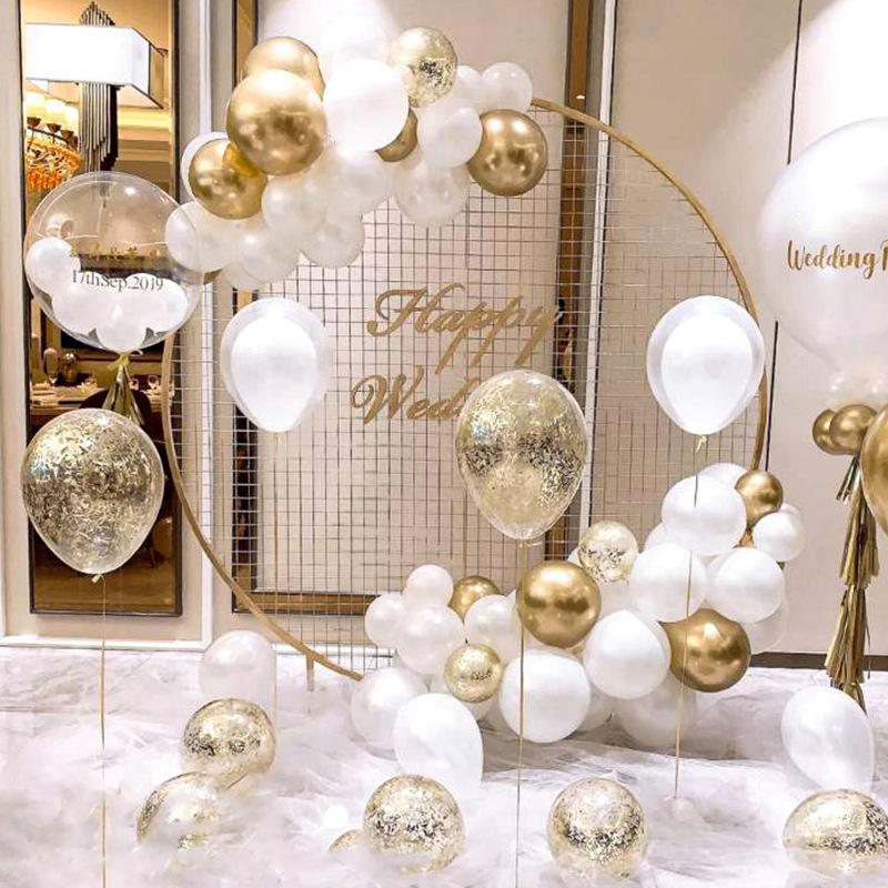New Metal Grid Screen Circle Metal Wedding Backdrop Wall For Arrange Stage Background Decorations