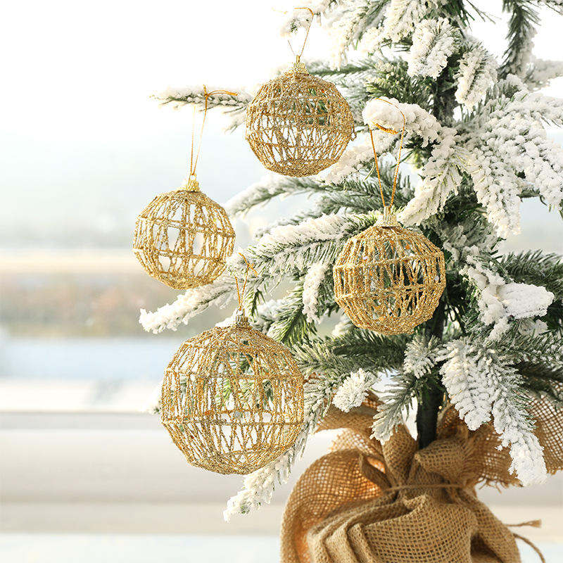 Creative Custom Gold Metal Gold Ball Window Decoration Simple Metal Christmas Iron Art Ball Christmas Decoration Ball