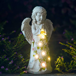 Angel Solar Lights Garden Figurines Outdoor Decor Statues Lawn Ornament Perfect As Gifts for Women Grandmothers And Mothers
