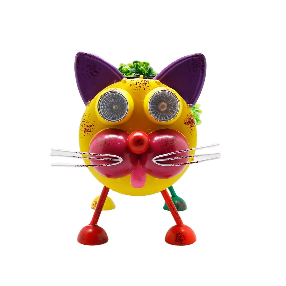 Colorful Solar Powered Cat Led Garden Lights for Home Ornament