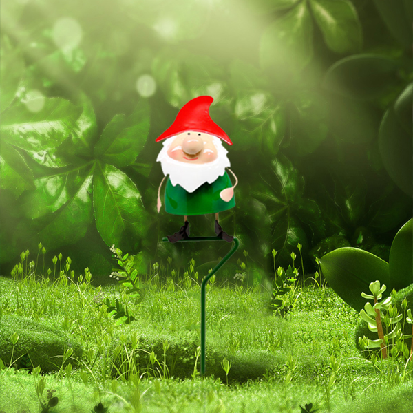 Wholesale Amazon Durable Cute Metal Garden Gnomes Bird Decorative Plant Stake for Flower Pot