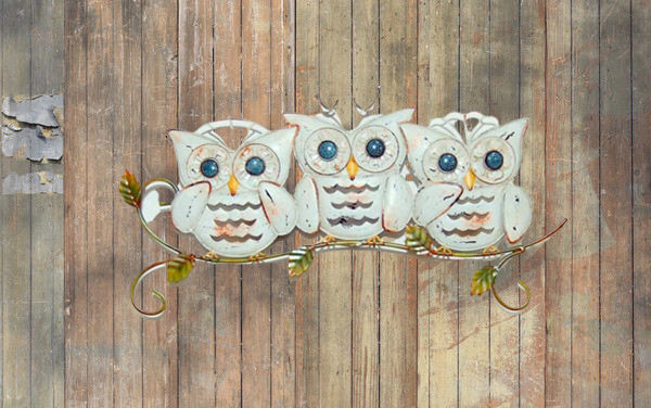 Free sample handmade metal craft animal owl wall art decor for home and garden