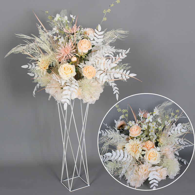 Wrought Iron Flower Wedding Hall Potted Tall Gold Vases For Wedding Centerpieces