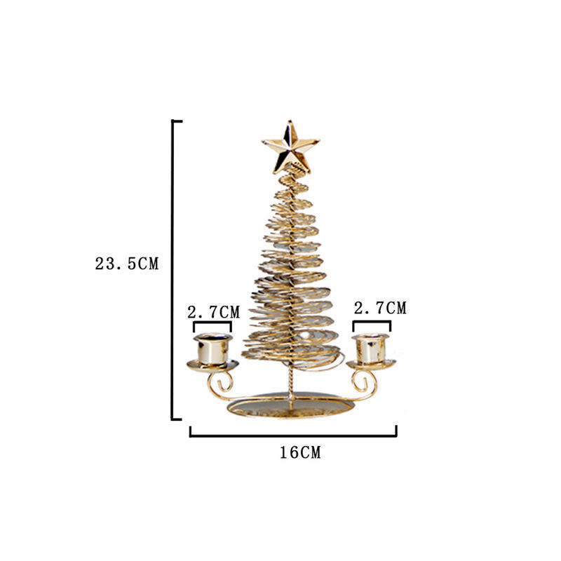 Creative Exquisite Pine Tree Shapes Metal Christmas Tree Candle Holder For Home Living Room Holiday Decor Ornaments