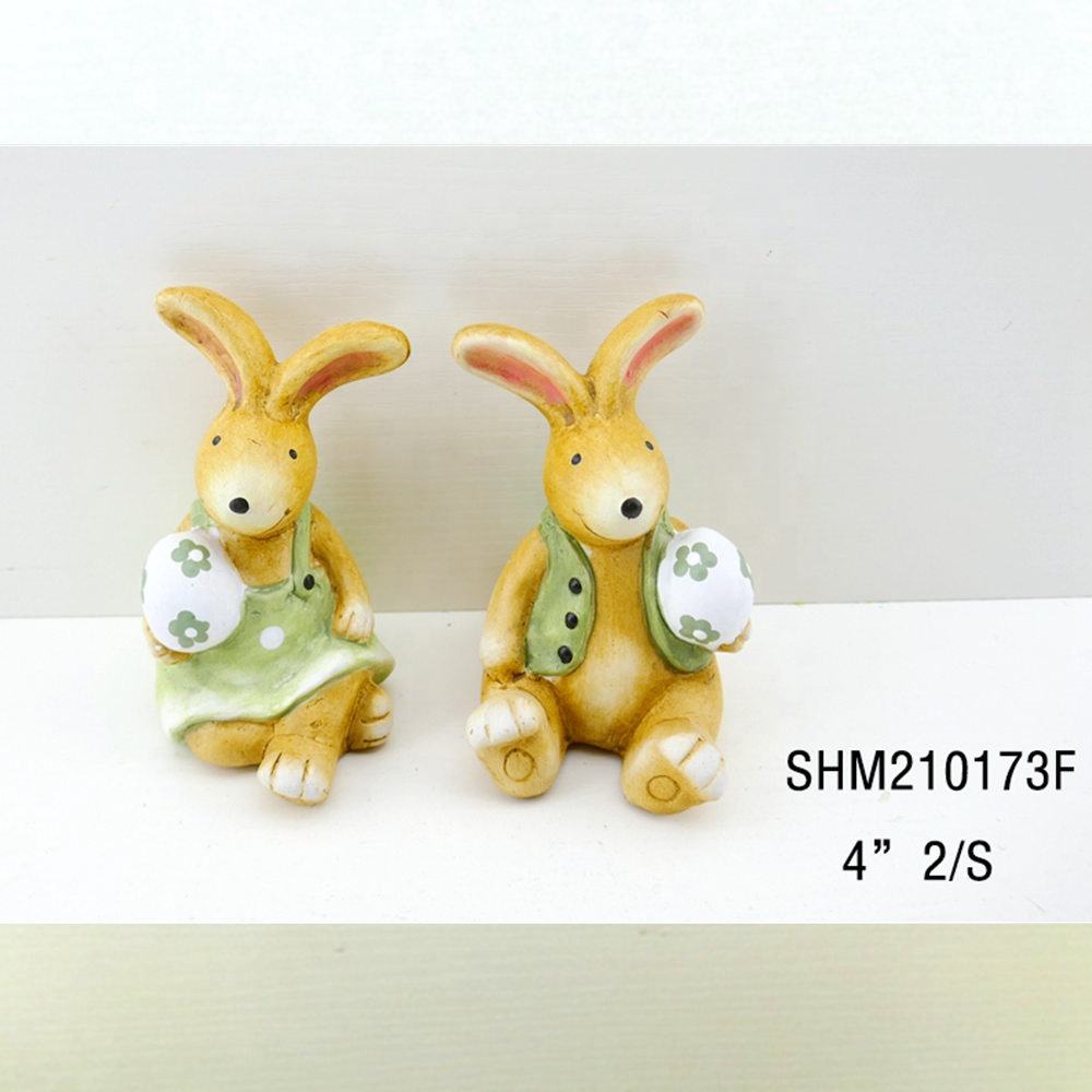 Indoor Outdoor Easter Garden Custom Ceramic Rabbit Ornaments For Home Bedroom Living Room Tabletop Decor