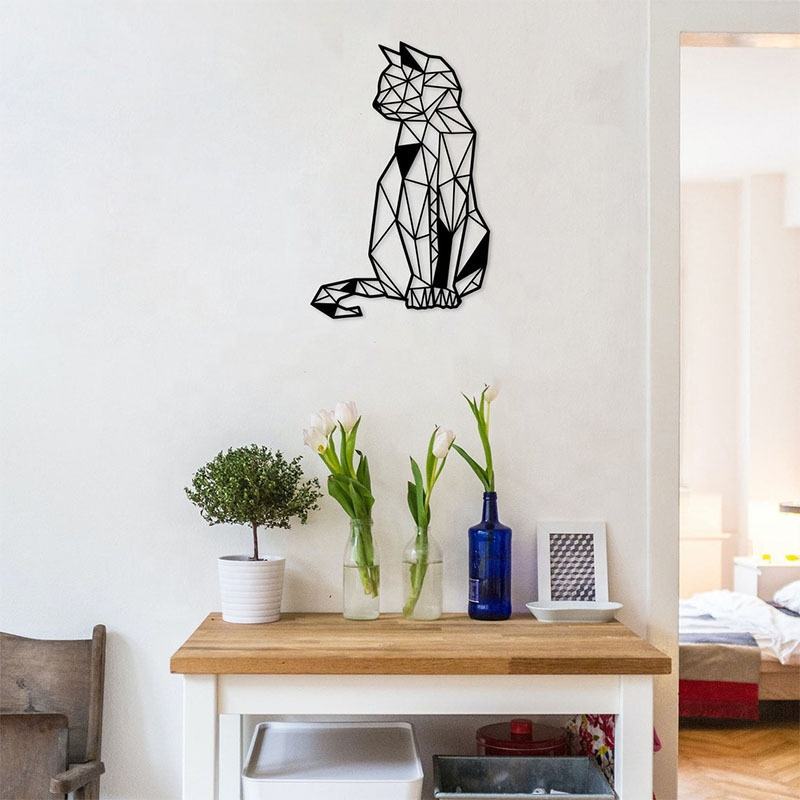 Carved Metal Wall Art Cat Interior Home Decor Crafts Wall Pictures Frames Wall Art Living Room