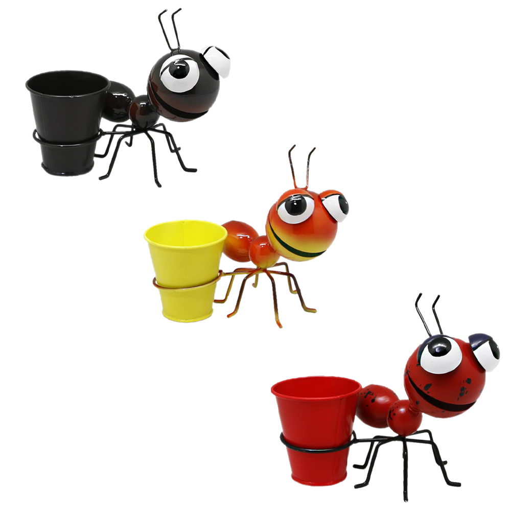 Garden Home Decoration Insects Shape Style Color Ant Small Metal Flower Bucket Planter Succulents For Decoration