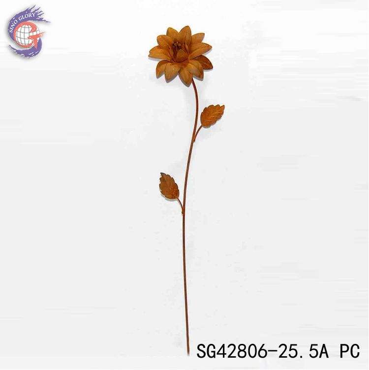 Custom flower shape decorative metal sunflower garden stakes