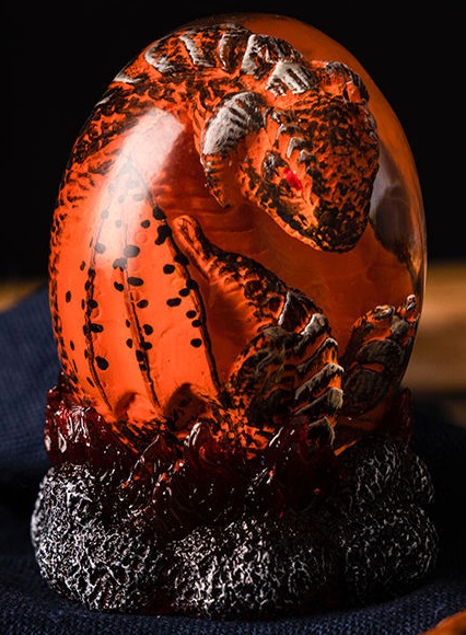 Customization Handicrafts Transparent Resin Arts Home Decor Dragon Egg with Lighted Base Ornaments
