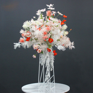New wedding props wrought iron flower arrangement decoration tall metal vase gold metallic