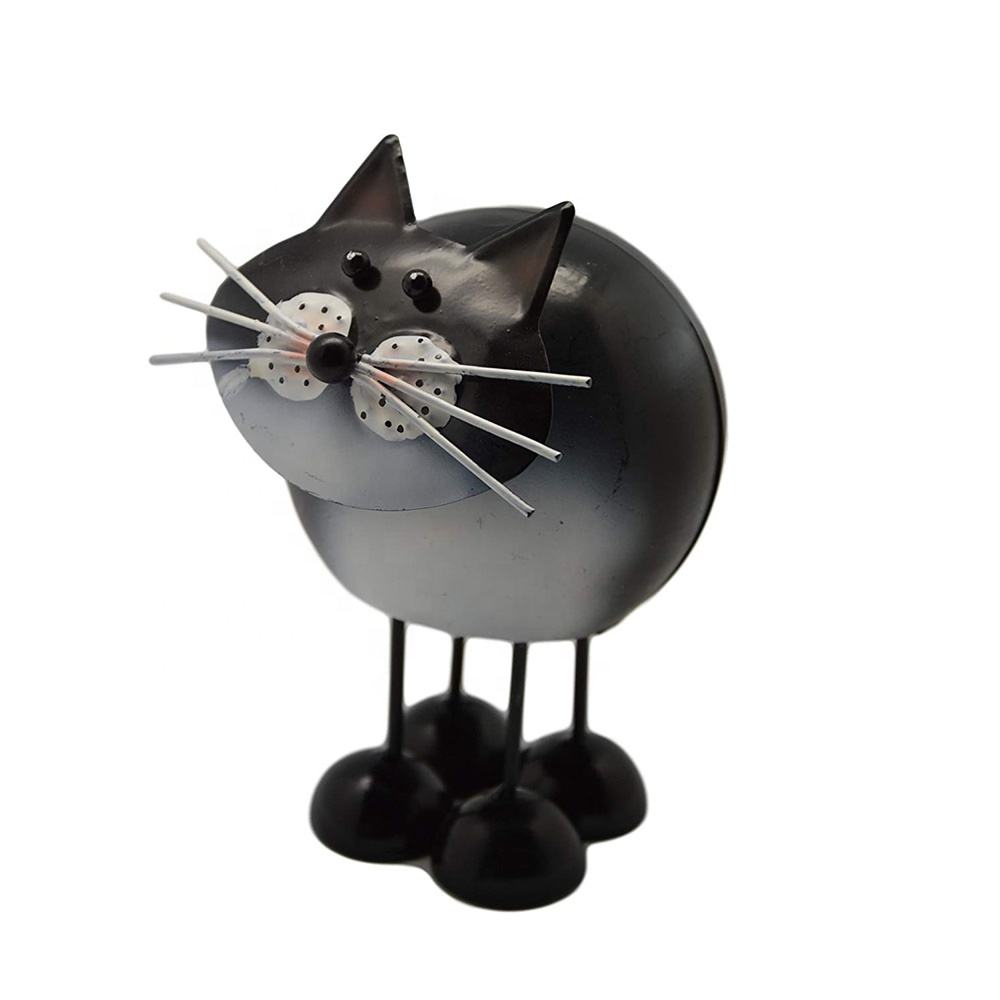 animal figurine metal cat sculpture for garden decoration