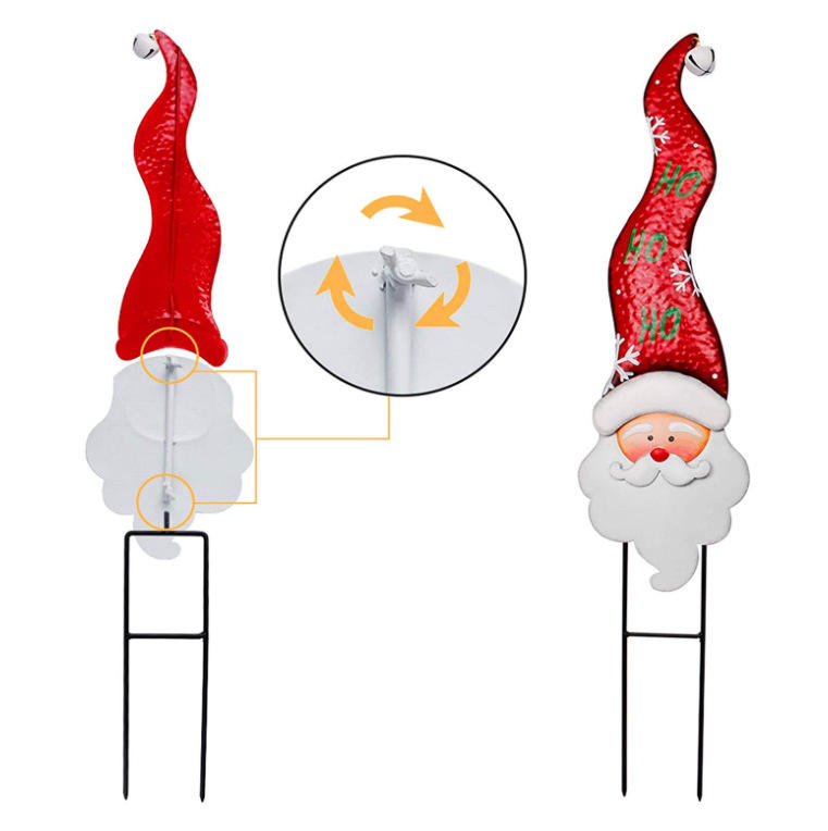 2022 Outdoor Customize Cartoon Metal Santa Claus Snowman Garden Stake For Lawn Christmas Atmosphere Decor