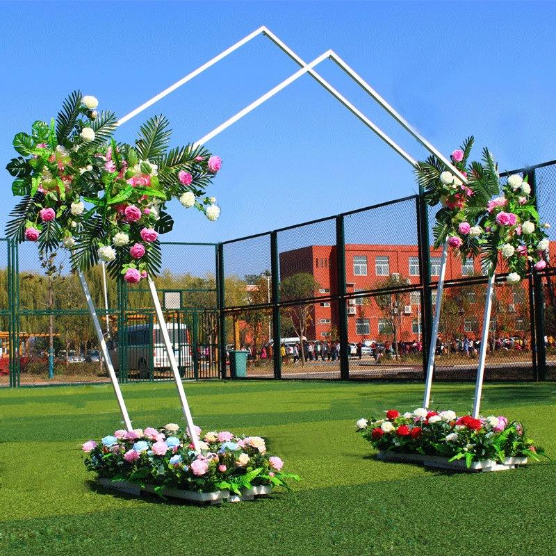 New Outdoor Simple Metal Pentagonal Wedding Arch Stand For Birthday Party Mall Activities Background Stage Decoration